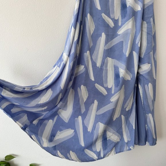 Mango Blue and White Flowy Maxi Skirt - Picture 2 of 4